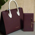 Luxury 2-Piece Burgundy Handbag Set with Matching Wallet by AF Atelier